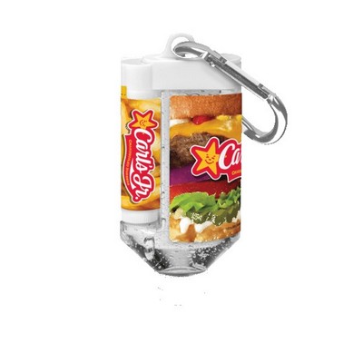 1.9 oz Duo Bottle Sanitizer + SPF 15 Lip Balm + Carabiner