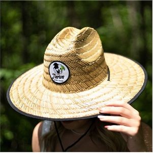 Domestic Straw Hat w/Custom Patch MOQ 10