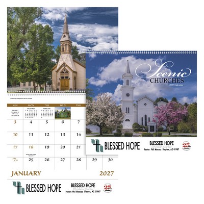 Good Value™ Scenic Churches - Spiral Calendar